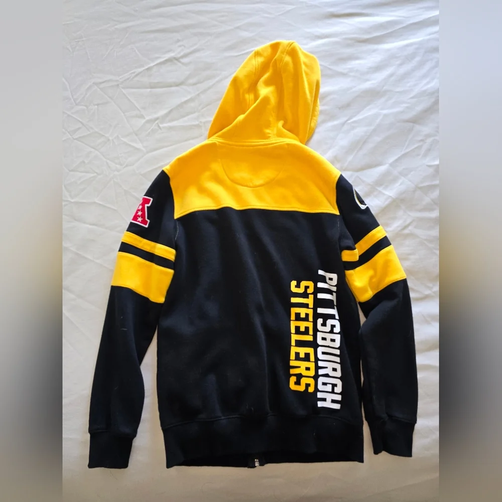 NFL Steelers Full Zip Up Yellow and‎  Fleece Hoodie